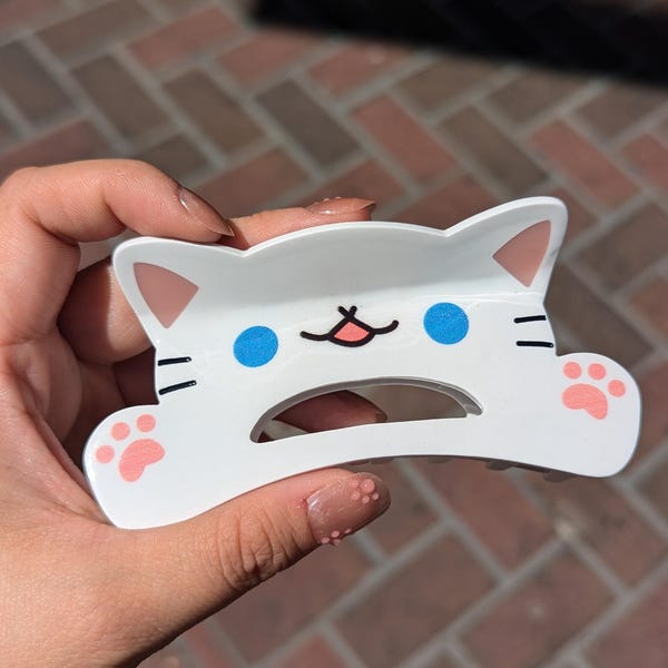 Kawaii Cat Hair Claw: Acetate Neko Hair Clip (11cm)