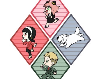 Spy Family Woven Keychain Tag: Anya, Bond, Loid, Yor