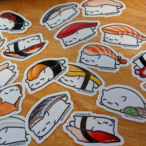 SushiCat Stickers - sushi kitties mewchi vinyl sticker