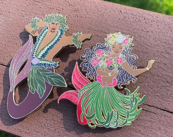 Around the world Polynesian LE 50 mermaid pin set fantasy Lostgirls Neverpins