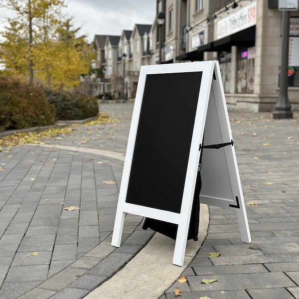 Wind-Stable 40"x20" Chalkboard Sidewalk Sign with Stability Attachment - Double-Sided, Magnetic A-Frame for Shops, Restaurants & Business.