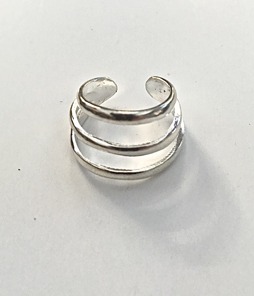 ear cuff 3 band sterling silver