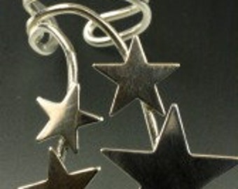 ear cuff sterling silver with stars
