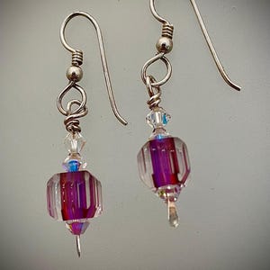 dangle earrings with handmade glass beads
