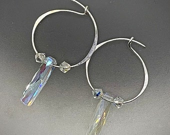 Austrian crystal hoop earrings