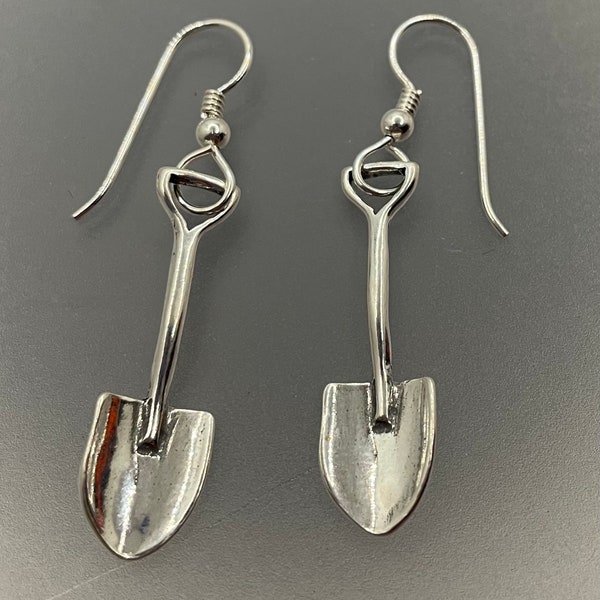 Shovel earrings sterling silver