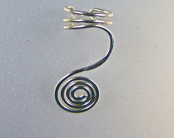 ear cuff sterling silver..swirly and modern!