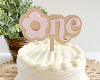 Groovy One Cake Topper | Cake Topper | Groovy | One | First Birthday Cake topper | Wood and Acrylic | Keepsakes