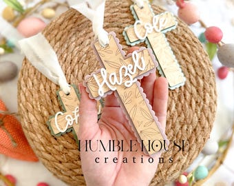 Personalized Easter Basket Tag, Custom Cross Tag, Easter Basket Name Charm,Easter Basket Tag, Custom Cross Tag, Personalized Easter Tag