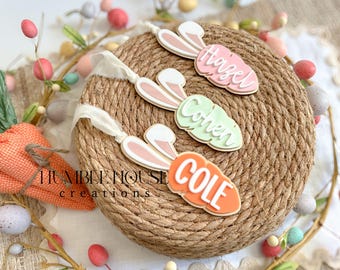 Personalized Easter Basket Tag, Custom Bunny Tag, Easter Basket Name Charm,Easter Basket Tag, Custom Carrot Tag, Personalized Easter Tag