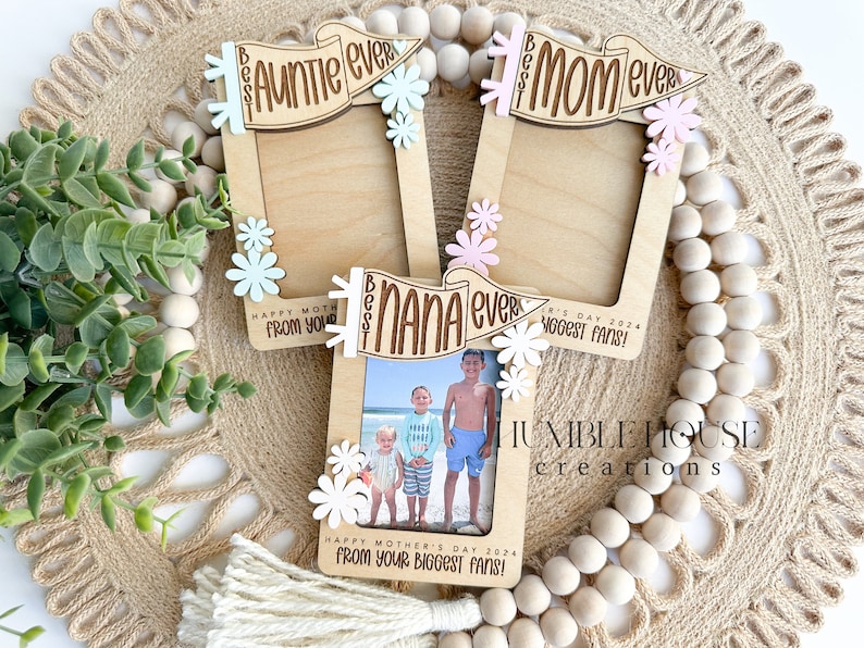 Mothers Day Photo Magnet, Mothers Day Gift, Photo Frame, Gift for Mom, Gift for Grandma, Mothers Day Picture Frame, Kids Photo, Fridge image 1