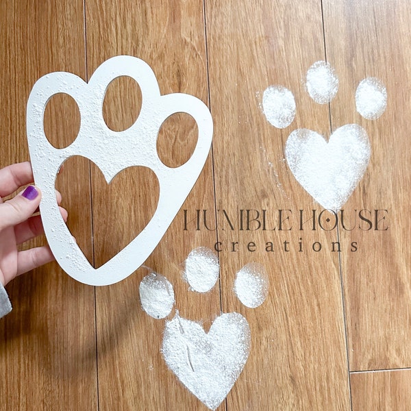 Easter Bunny Footprint Wood Stencils, Easter Morning Bunny Feet, Flour Footprint Stencil for Easter Bunny Feet, Reusable Bunny Stencil