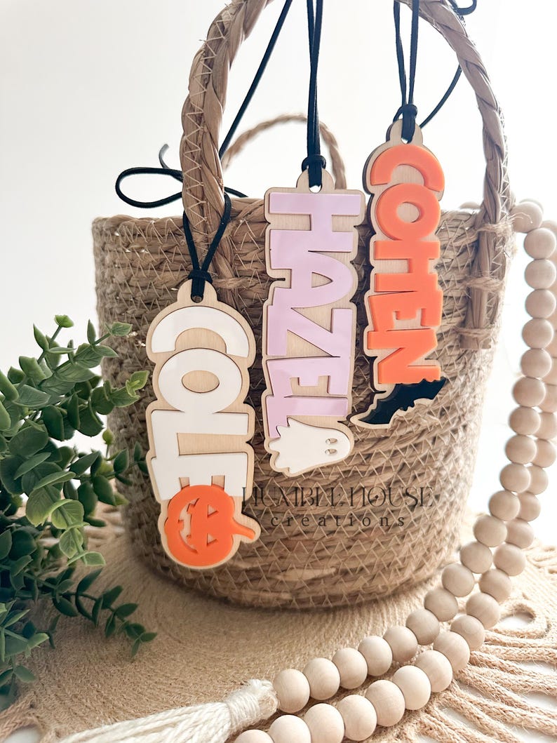 Boo Basket Tag, Halloween Name Tags, Personalized Halloween Tag, Candy ...