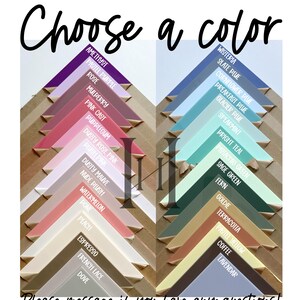 May include: A chart of color swatches with names for each color. The colors are arranged in two columns, with the left column containing mostly pink and brown shades and the right column containing mostly blue and green shades. The colors are labeled with names such as Amethyst, Pastel Purple, Rose, Mulberry, Pink Cast, Bubblegum, Dusty Rose Pink, Plush Pink, Dusty Mauve, Nude Blush, Watermelon, Peach, Espresso, French Lace, Dove, Wisteria, Slate Blue, Cornflower Blue, Breakfast Blue, Glacier Blue, Spearmint, Bright Teal, Pistachio Green, Sage Green, Fern, Goldie, Terracotta, Pastel Yellow, Coffee, Lavender.