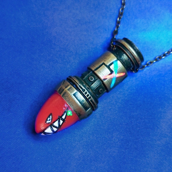 Jinx Fishbone bomb missile rocket Arcane series - bullet cosplay fan pendant necklace League of Legends lol lover Vi Caitlyn Jayce Piltover