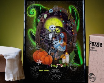The Nightmare before Christmas Wooden puzzle gift for adults and kids Eco jigsaw figure 3D lover gift board Game Laser Cut Puzzle jack sally