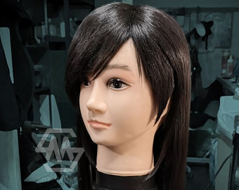 Fan Art Tifa Lockhart - Final Fantasy VII 7 remake parrucca lunga cosplay marrone nero naturale