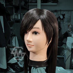 Fan Art Tifa Lockhart - Final Fantasy VII 7 remake parrucca lunga cosplay marrone nero naturale