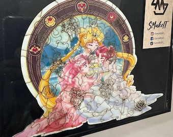 Sailor Moon Puzzle in legno regalo per adulti e bambini Prodotto ecologico figura puzzle amante 3D gioco da tavolo Puzzle tagliato al laser