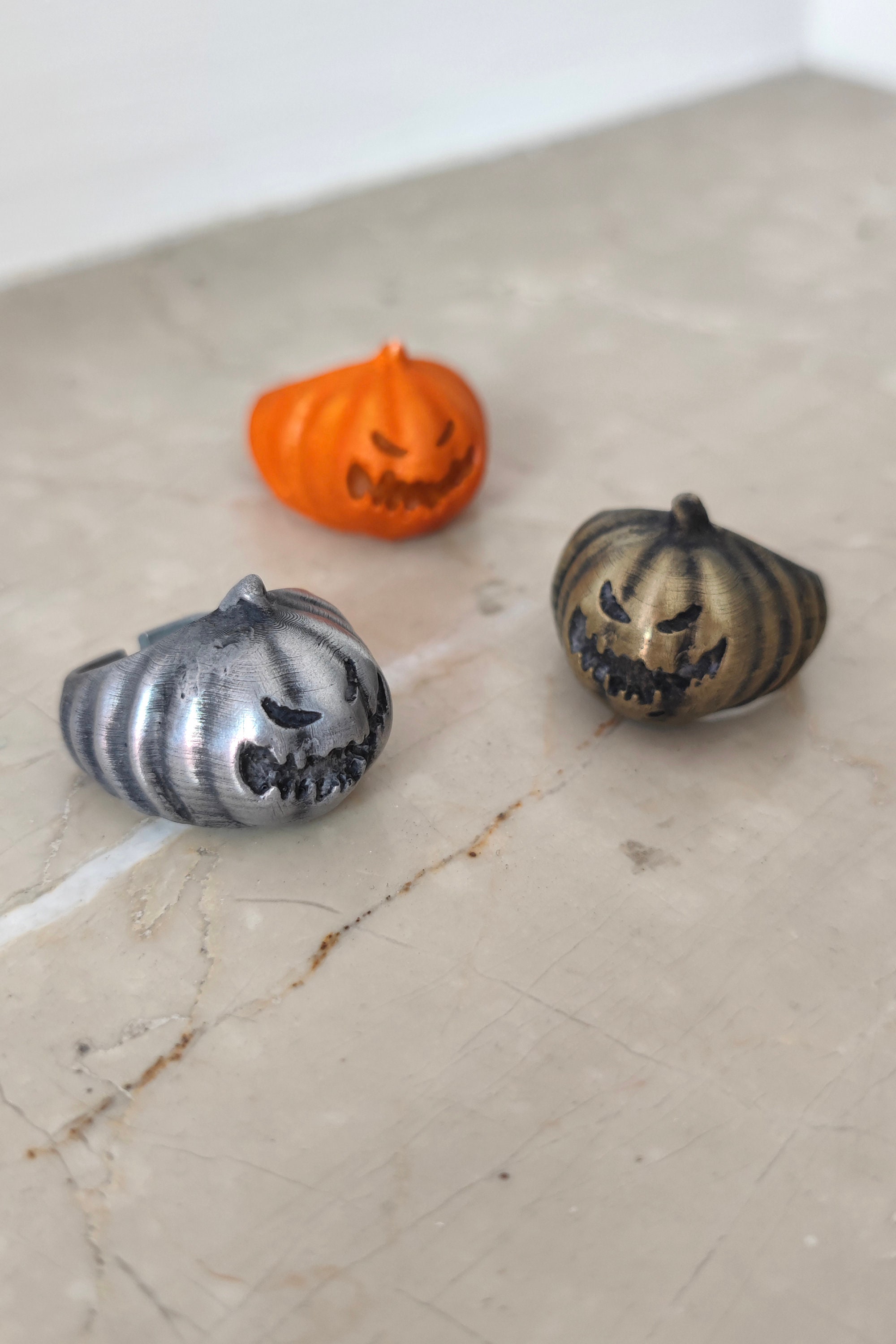 Handmade Smiling Jack-o-lantern Ring – Halloween Pumpkin Jewelry
