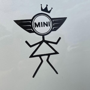 Set di 2 - Adesivo Mini Cooper Princess - Adesivo corona auto, tocco di stile, regalo perfetto per lei