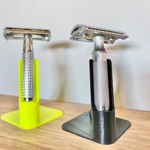 Set van 2 - 3D-geprinte standaard voor scheermesjes – duurzame scheerhouder, aanpasbaar ontwerp, uniek badkameraccessoire, cadeau voor hem
