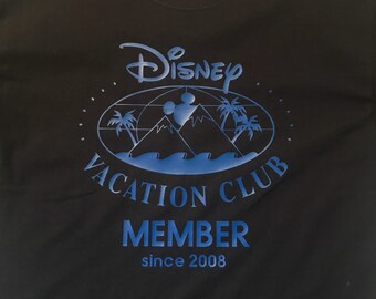 Disney Vacation Club DVC Member mens t-shirt personalized with member year Disney World Disneyland family vacation trip