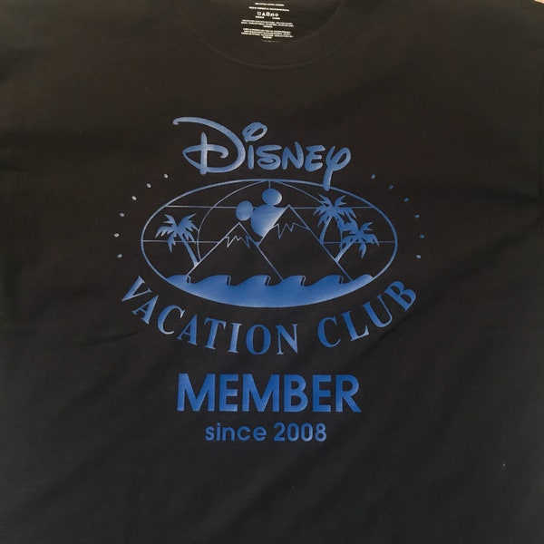 Disney Vacation Club DVC Member mens t-shirt personalized with member year Disney World Disneyland family vacation trip
