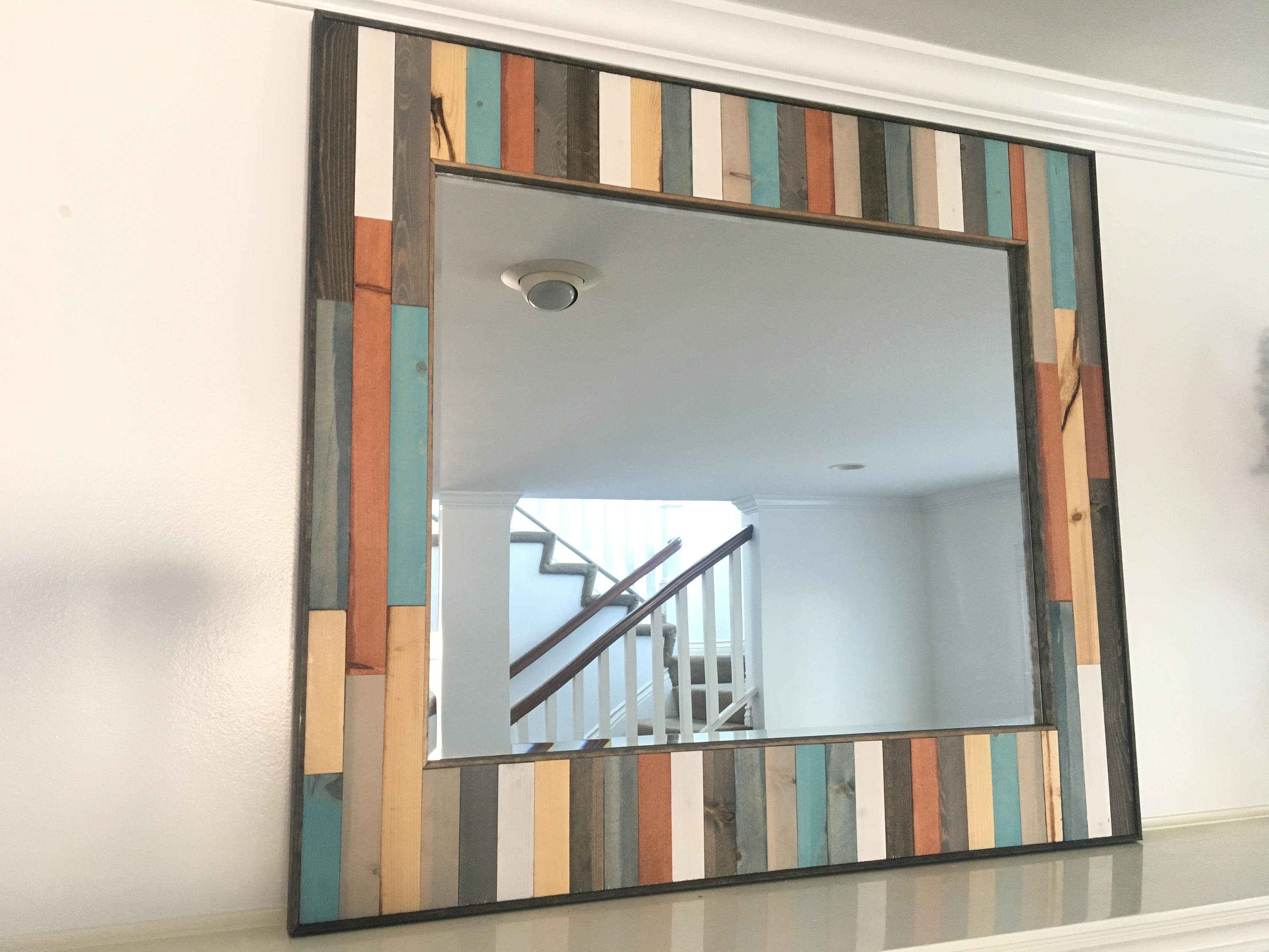 Espejo de madera Envío libre 40x 35 Arte de | Etsy