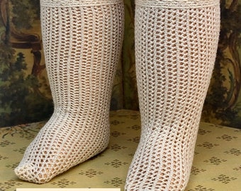 Socks for antique doll 5 7/8 inch calf circumference 100 % cotton coarse structure.