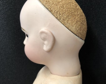 Cork headpate for antique French doll  5 1/2 x 4 1/2 inch.