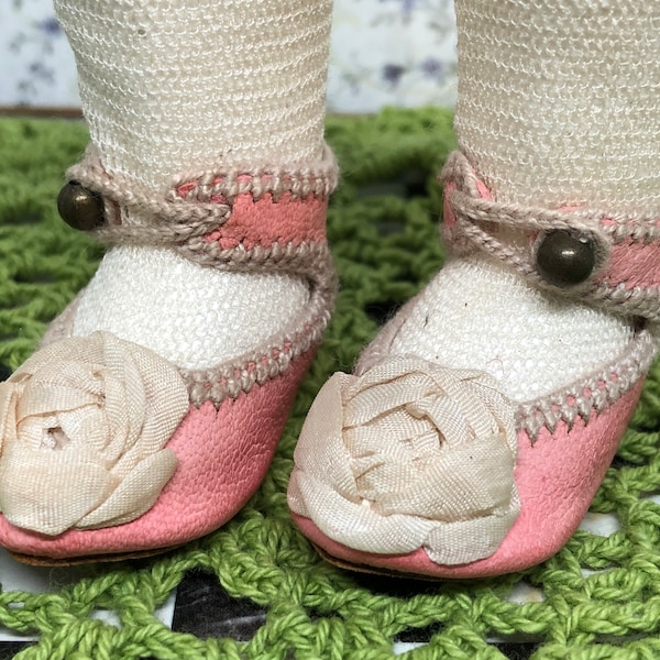 Chaussures De Poupée Ancienne Jumeau – Taille 11, Vintage, Accessoire Collection