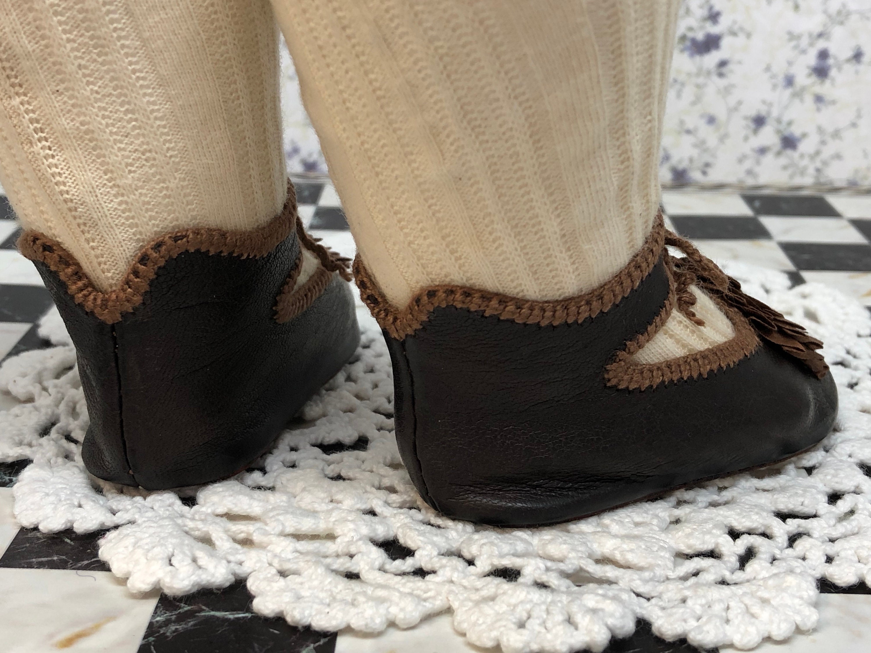 Leather doll shoes 86 cm 3 38 French style for Etsy España