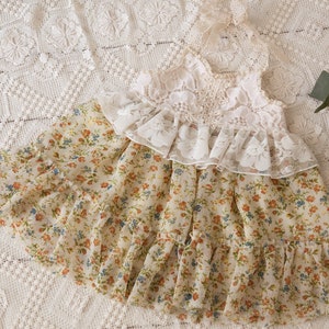 Rts 1,5-2 year  girl lifestyle dress for outdoor session flower lace dress for girls child photo prop