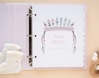 Personalised Baby Keepsake Journal | Baby Shower Gifts | Customised Baby Book | Keepsake Binder | 5 Years | Newborn gift -  Watermelon