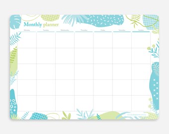 Monthly Magnetic Calendar | A4 Monthly Fridge Planner | Magnetic Dry Erase Calendar With Rounded Corners | Australian Made