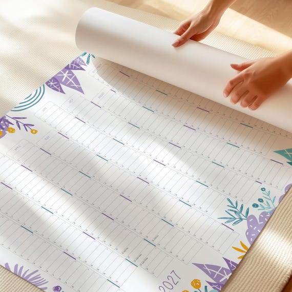 2027 Yearly Wall Planner | Large Paper Wall Calendar | A1 & A2 size | Australian-made