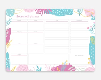 Magnetic Household Planner | A4 Fridge Planner | Magnetic Dry Erase Calendar With Rounded Corners | Australian Designed & Printed