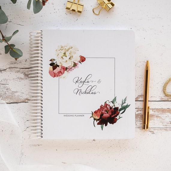 Personalised Wedding Planner | Australian Made Wedding Journal | Wedding Engagement Gifts | Wedding Planner Book  - Floral