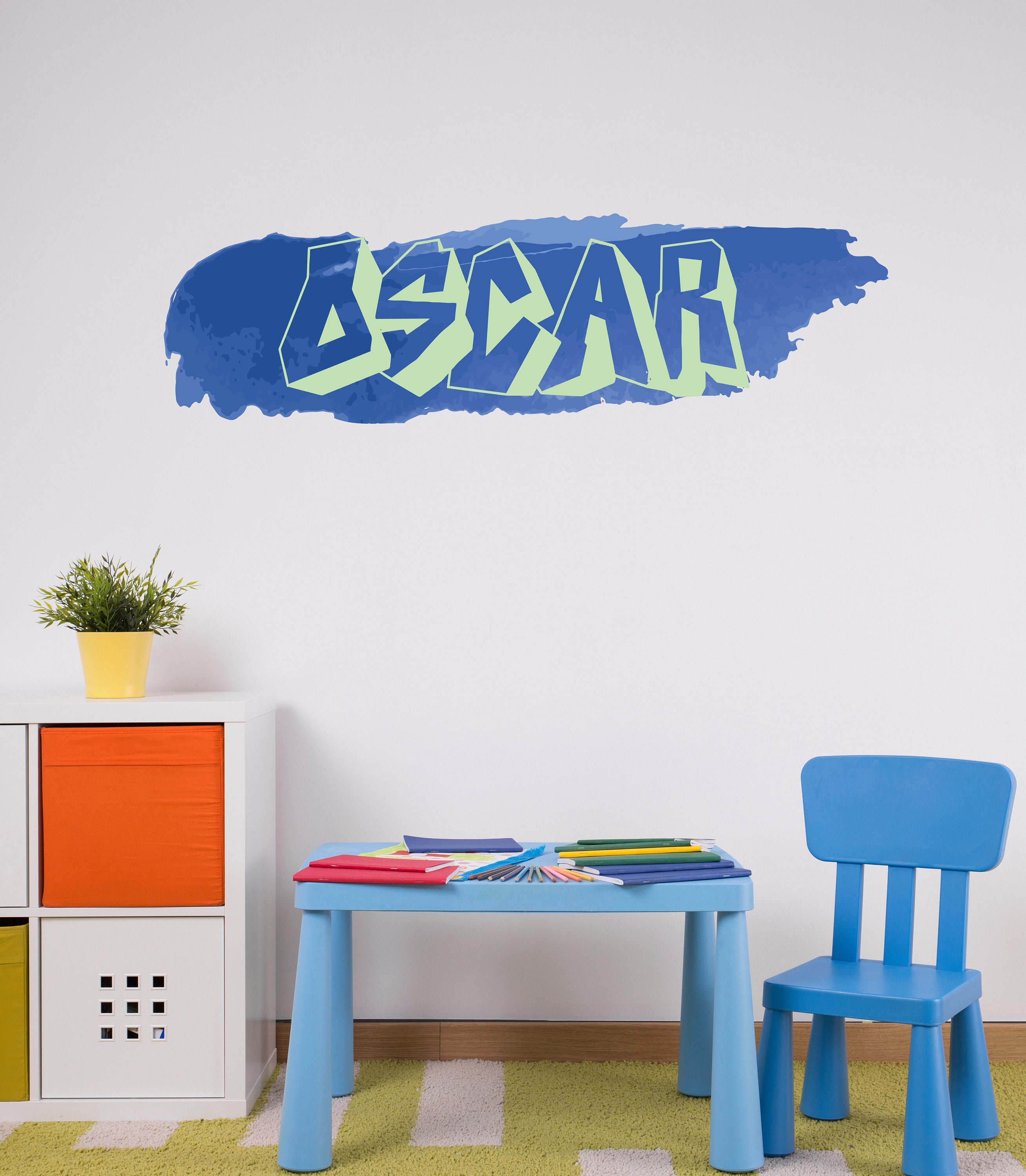 Boy Name Wall Decor Graffiti Boy Name Wall Decal Etsy
