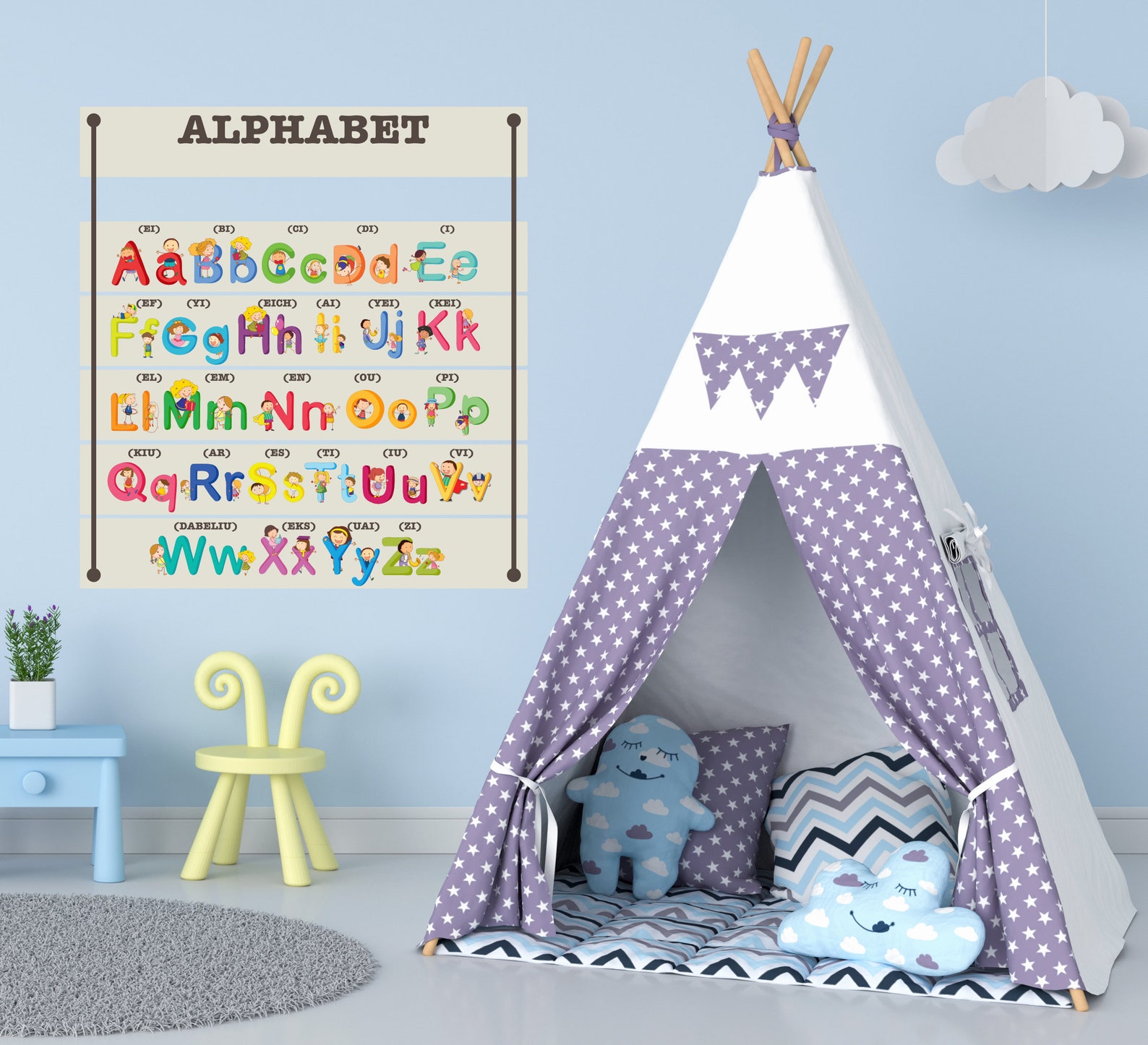 ABC Wall Decal Alphabet Letters' Sounds Educational Etsy