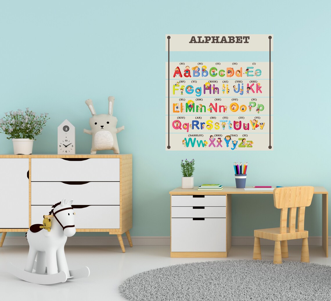 ABC Wall Decal Alphabet Letters' Sounds Educational Etsy