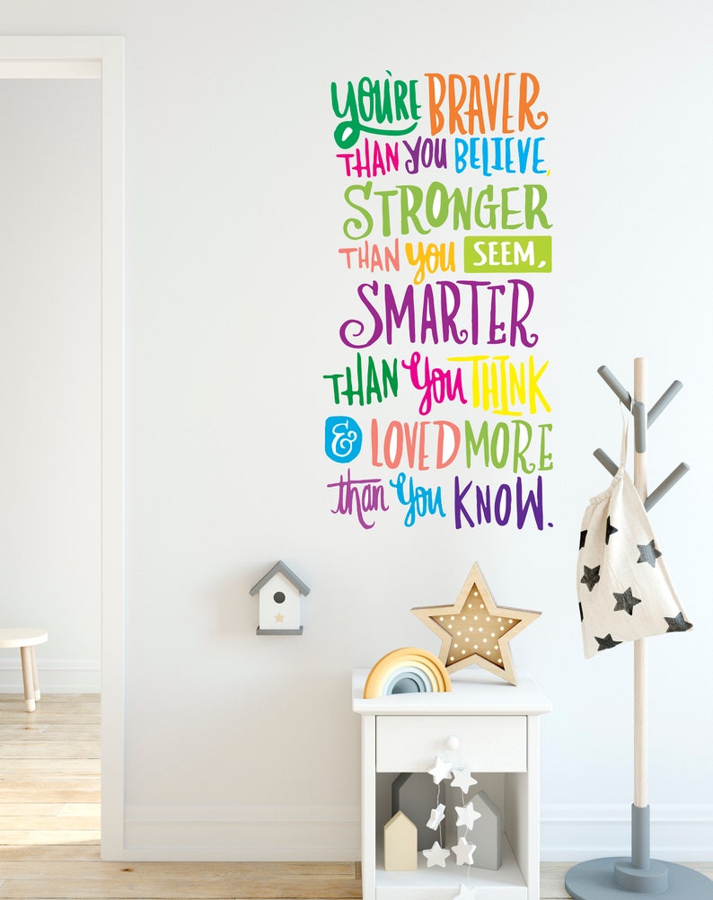 Inspirational Text for Kids Wall Decal you're Etsy