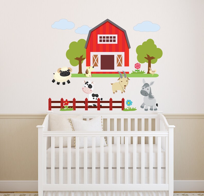 Home Living Décor Kids Room Wall Decor Nursery Vinyl Art Farm Animals Sticker Playroom Cg154 Decals Country Themed Home Living Décor Kids Room Wall, Wall Stickers Farm Animals
