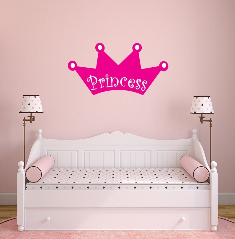 Princess Crown Vinyl Art Decal Royalty Tiara Wall Decor Etsy