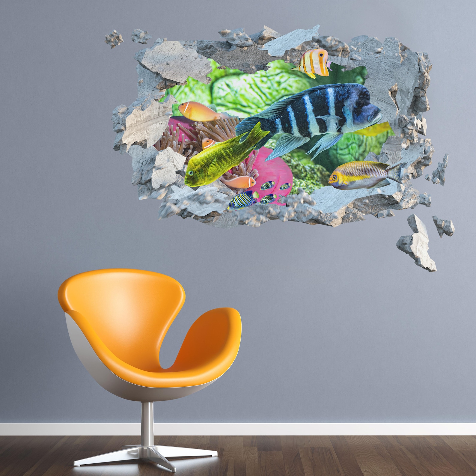 Aquarium Wall Decal Home Decal Sea Aquarium Tropical Fishes | Etsy