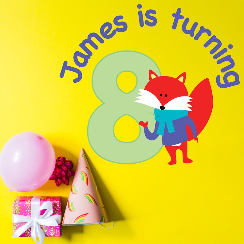 Happy Birthday Color Vinyl Wall Decal Celebrating With Your Etsy