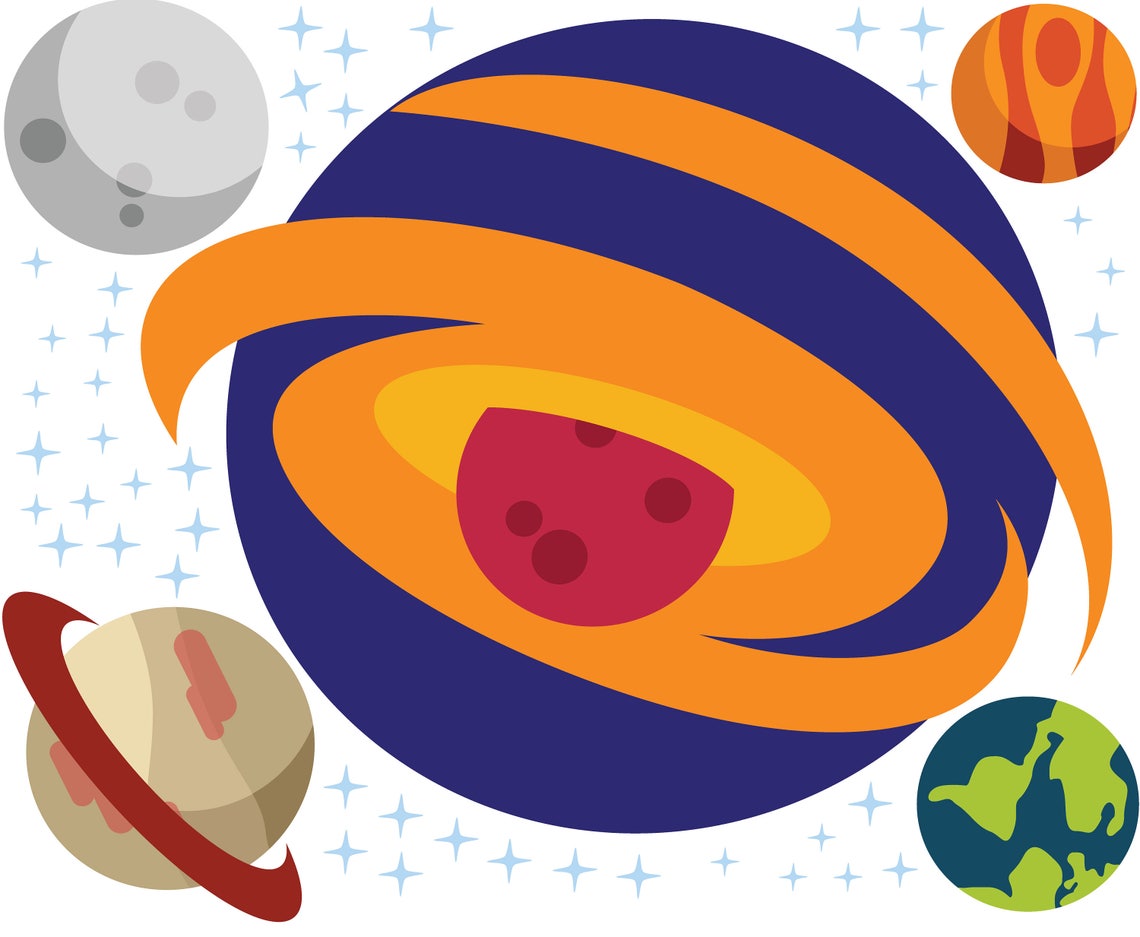 Cosmic Wall Decal Outerspace With Galaxy N Etsy