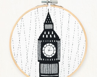 NEW! Big Ben | London - full embroidery kit - diy modern needlepoint