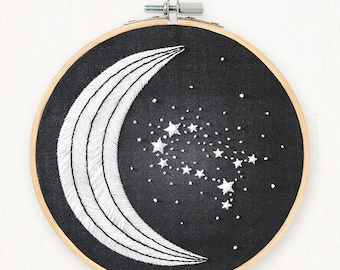 Gemini Zodiac Sign (May 21 - June 21) - full embroidery kit - diy modern needlepoint